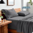 thumbnail image 3 of Bare Home Washed Sheet Set - Premium 1800 Collection - Deep Pocket - 3 Piece - Twin XL, Gray, 3 of 7