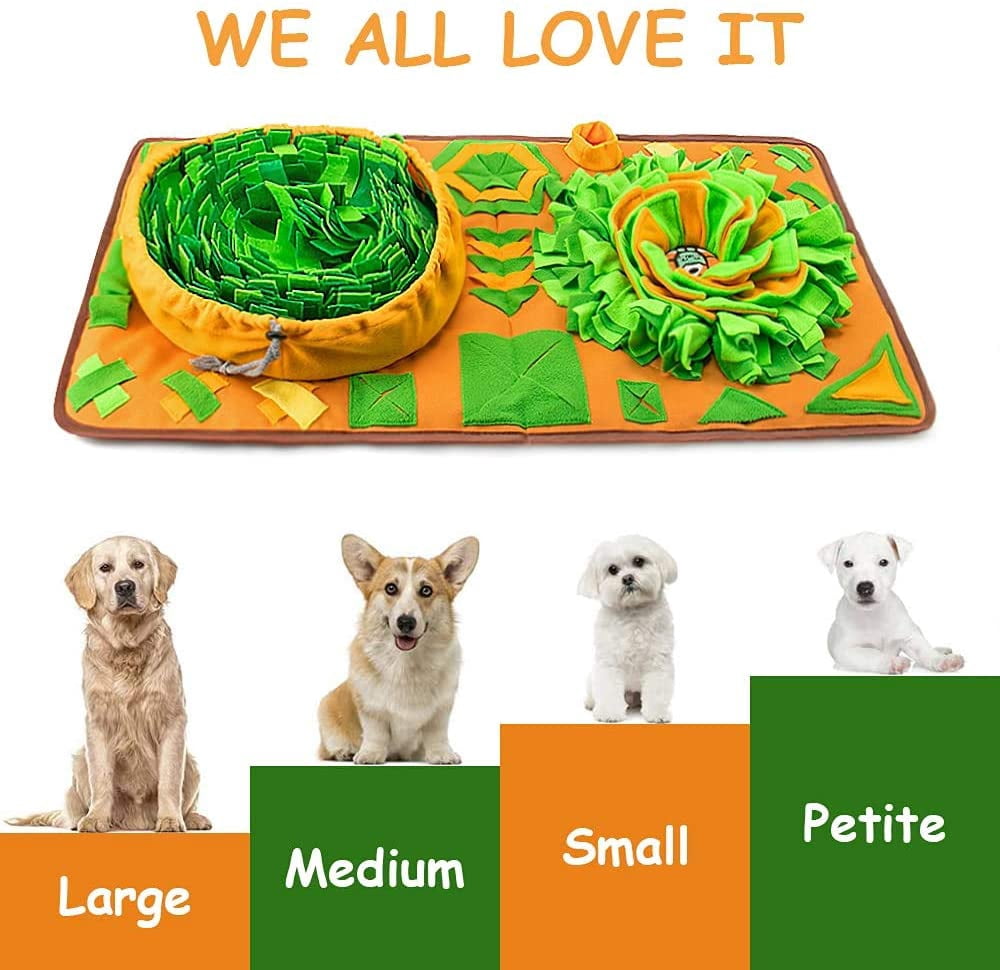 Large Dog Snuffle Mat, Interactive Feeding Mat, 34.6 in x 19.6 in, Squeaker and Crinkle Paper, Non-Slip, Easy to Clean