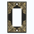 thumbnail image 5 of Metal Light Switch Plate Cover Black Yellow French Victorian Frame FRA003, 5 of 13