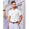 thumbnail image 4 of COOFANDY Mens Summer Shirts Casual Short Sleeve Knit Shirts Vaction Fashion Crew Neck Tshirts, 4 of 5