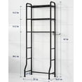 thumbnail image 4 of Kitsure Over the Toilet Storage, 3-Tier Bathroom Oragnizer with Paper Holder and Hooks, Black, 24" x 12.5" x 63", 4 of 6