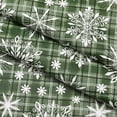 thumbnail image 3 of Newbridge Snowfall Snowflake Plaid Christmas Print Vinyl Flannel Backed Tablecloth Contemporary Snowflake Design Easy Care Wipe Clean Xmas Tablecloth, 60 Inch x 84 Inch Oblong/Rectangle, Green, 3 of 6