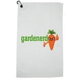 thumbnail image 1 of Gardenerd - Fun Carrot Graphic Gardening Love Golf Towel with Carabiner Clip, 1 of 5