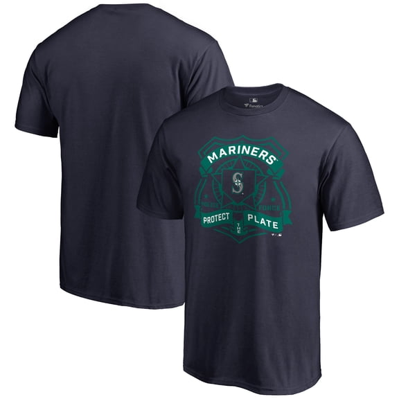 Men's Navy Seattle Mariners Police Badge T-Shirt