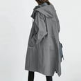 thumbnail image 4 of Razzly Women Loose Comfortable Hooded Coat Outwear Womens Elegant Windbreaker Wild Winter Women's Coat Womens Rain Proof Jacket Windbreaker Fashion Women Out Dry Jacket Windbreaker Coat(Grey,XL), 4 of 6