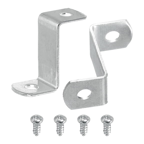 Uxcell 10 Pack 1" Offset Canvas Clips, Picture Framing Mirror Clip with 2 Hole, Silver