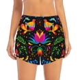 thumbnail image 4 of Lsque Mexican Flower Traditional1 Printed Women's Running Shorts with Liner Pockets,Elastic Quick Dry Workout Athletic Gym Yoga Shorts,Womens High Waist Shorts-Large, 4 of 9