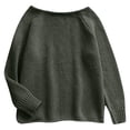 thumbnail image 4 of DHFJKG Sweaters For Women Off Shoulder Loose Fit Long Sleeve Solid Color Knitted Top For Fall Winter Fashion Stylish Versatile Jumper Tops, 4 of 4
