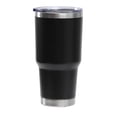 thumbnail image 1 of Vaso aislado de acero inoxidable de 30 oz con tapa, color negro, perfecto para deportes, acampadas y picnics, 1 of 8