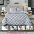 thumbnail image 4 of Lux Decor Collection Duvet Cover, 3 Pc Queen Duvet Cover Set with Zipper, Microfiber Comforter Cover with Matching Pillow Shams (Full/Queen, Grey White), 4 of 7