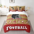 thumbnail image 3 of Full Comforter Set - 7 Pieces Football Bedding Sets Full Bed in a Bag with Reversible Football Comforter, Sheets, Pillowcases & Shams(San Francisco), 3 of 5