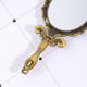 thumbnail image 5 of Espejo de mano de aumento NQ mango pequeño plegable vintage maquillaje metal mariposa (bronce, ovalado), 5 of 5