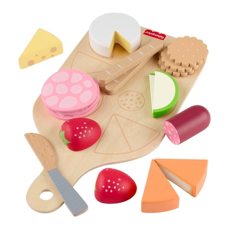 Fisher-Price Wooden Charcuterie Board Pretend Playset for Kids with 19 Wood & Fabric Pieces