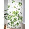 thumbnail image 4 of Sheer Curtains 96 Inches Long, St. Patrick's Day Semi Sheer Curtains Light Filtering Window Treatment, Spring Sage Green Four Leaf Grass Privacy Voile Drapes for Living Room Bedroom 52x96 Inch, 4 of 7