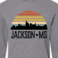 thumbnail image 4 of Inktastic Jackson Mississippi Skyline Retro Long Sleeve T-Shirt, 4 of 5