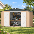 thumbnail image 6 of AECOJOY 8'x10' Galvanized Steel Storage Shed with Lockable Doors for Patio, Garden, Backyard, 6 of 8