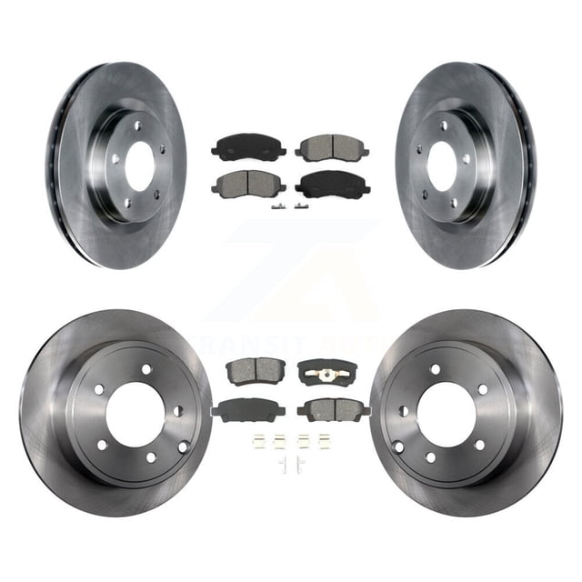 Transit Auto Front Rear Disc Brake Rotors and Semi-Metallic Pads Kit for Car Jeep Patriot Compass Dodge Caliber Chrysler Sebring Avenger 200 K8S-100996