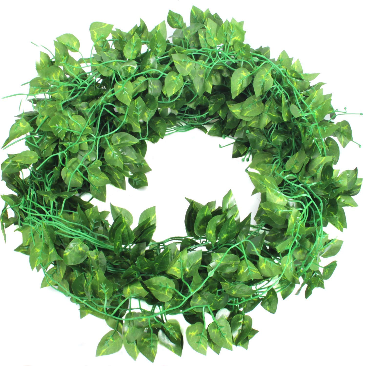 EHWINE 20 Strands 132 Ft Fake Ivy Vines with 30 Zip Ties, Artificial Ivy Leaves Greenery Garland Faux Hanging Plants for Home Bedroom Wedding Wall Decor