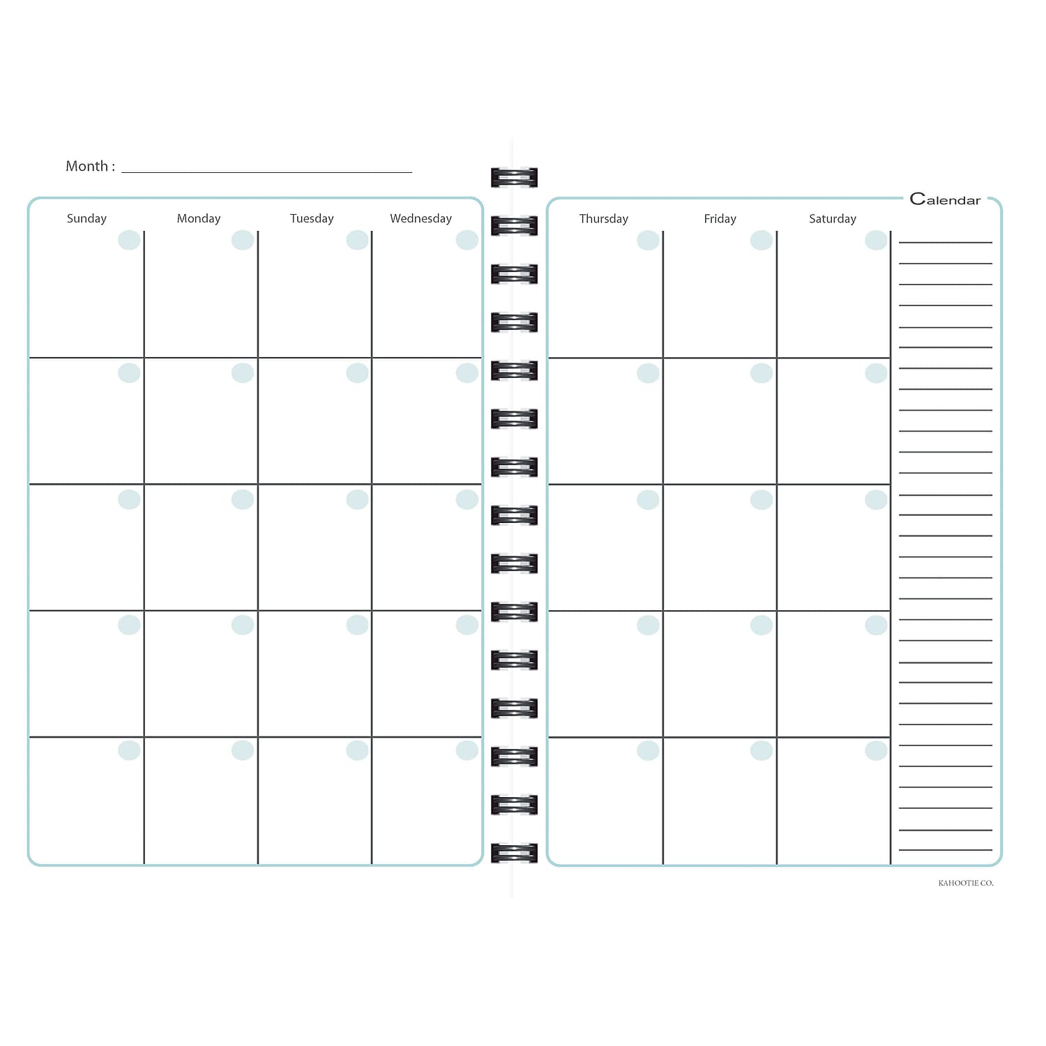 Kahootie Co. Kahootie Co Weekly Planner, 6-inch x 9-inch, Teal (ITKWT)