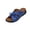 Blue, variant on Womens Bow Tie Wedge Sandals Open Toe Leather Slides with Arch Support, Anti-Slip Breathable Summer Walking Shoes White
