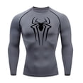 thumbnail image 2 of Camiseta de compresión para hombre, camiseta negra de manga larga, protector solar para Fitness, camiseta larga informal transpirable de secado rápido de segunda piel 4XL, 2 of 5