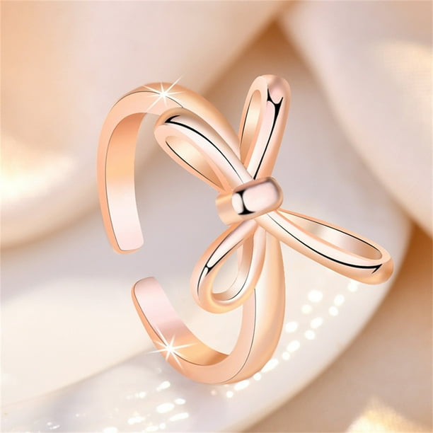Anillo de lazo minimalista para mujer, compromiso, accesorios de joyería de boda, regalo para mujeres y niñas Wmkox8yi sjalhkljlk3129