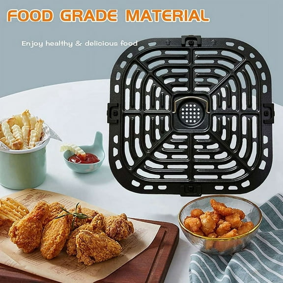 2X Air Fryer Grill Plate for Instants Plus 6QT Air Fryers, Upgraded Square Grill Pan Tray Replacement Parts