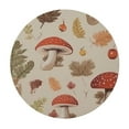 thumbnail image 4 of HAOXIT Fall Cute Hedgehog Round Tablecloth Autumn Mushroom Leaves Waterproof Table Cloth Polyester Tablecloth Table Cover for Kitchen Outdoor Party Picnic 31-35, 4 of 8