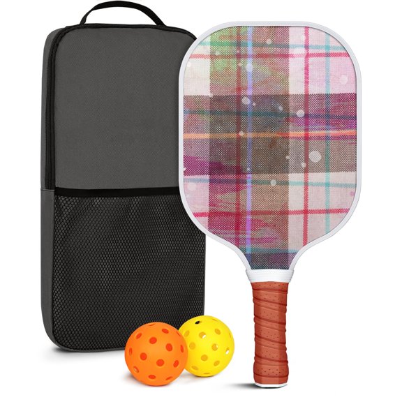 Pickleball Paddles Set Of 1, Fiberglass Surface, Denim Jean Print, 1 Paddle, 2 Balls & Bag