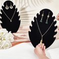 thumbnail image 2 of 2pcs Black Velvet Jewelry Necklace Earring Display Stand 10.5inch Height 3D Bust Mannequin Model Necklace Holder, 2 of 9