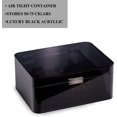 thumbnail image 6 of Acrylic Cigar Humidor Cigar Storage Box, Air Tight Cigar Container, Humidifier, Compartment for Humidity Pack Stores 50-75 Cigars (Black), 6 of 7