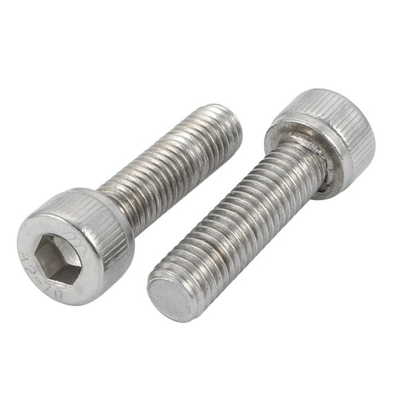 Unique Bargains M8x30mm 304 Stainless Steel Left Hand Thread Hex Socket Head Cap Screw Bolt 2pcs