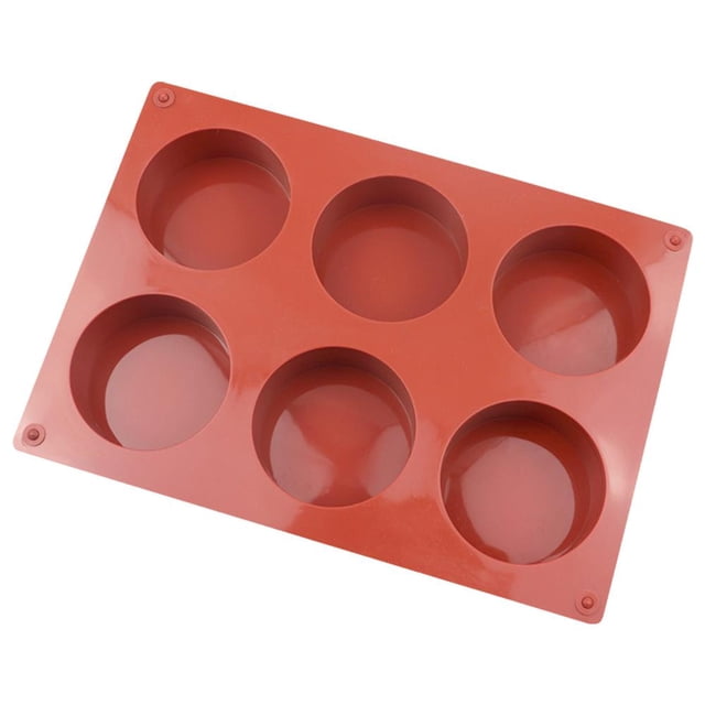 Wartleves Moldes de silicona para huevos, moldes de silicona para muffins, molde redondo de silicona para hornear de 6 cavidades, antiadherente para hornear muffins ingleses, molde para mini cupcakes