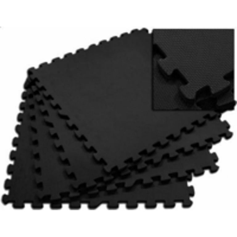 PROSOURCEFIT Extra Thick Exercise Puzzle Mat Black 24 in. x 24 in. x 1 in.  EVA Foam Interlocking Anti-Fatigue (6-pack) (24 sq. ft.) ps-2294-hdpm-black