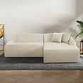 thumbnail image 2 of Chapman Upholstered Corduroy Fabric Living Room Right Sectional Sofa in Cream, 2 of 6