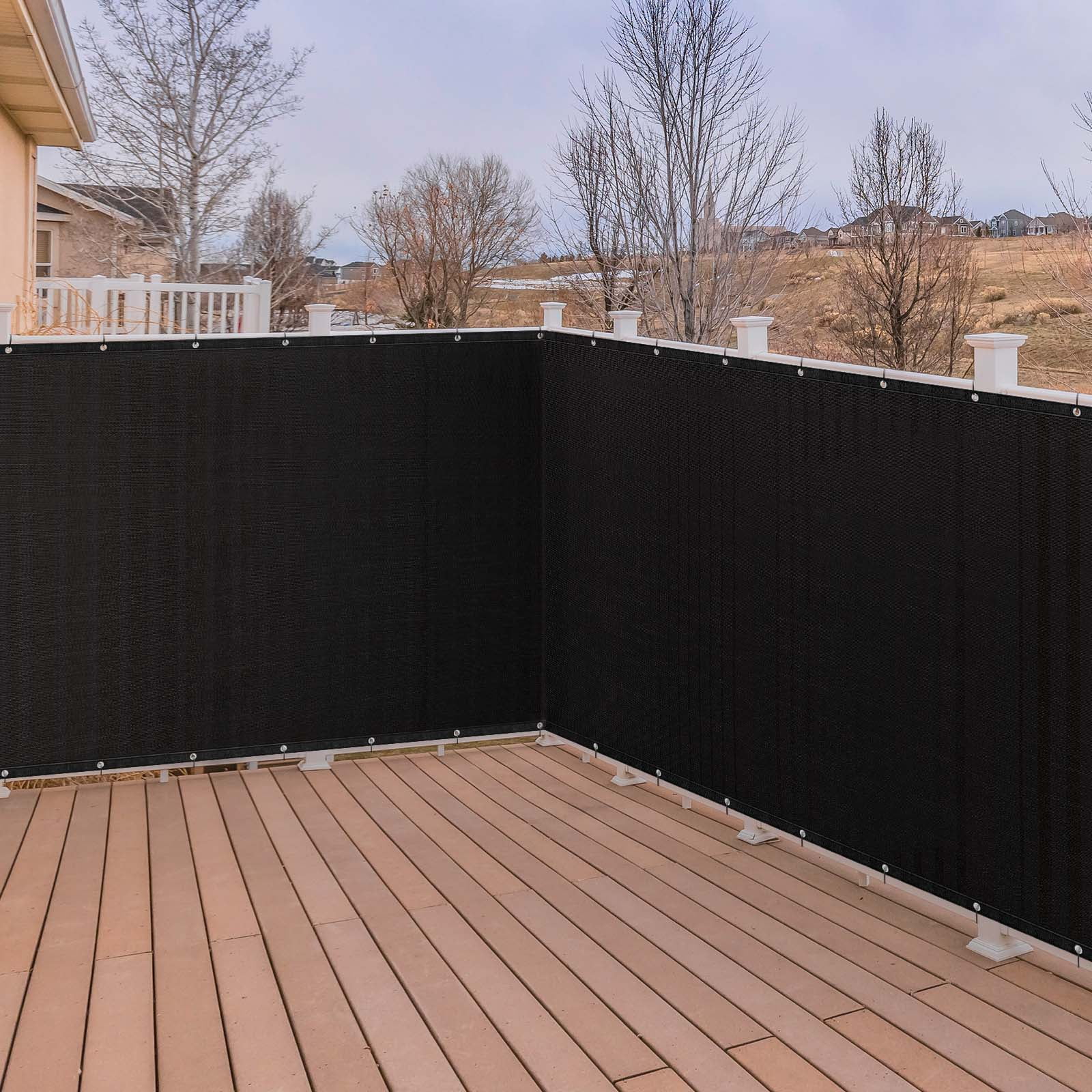 Oumilen 6' x 50' Privacy Screen Fence, Heavy Duty Fence Privacy Screen Outdoor, Black