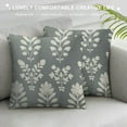 thumbnail image 3 of COMIO  Block Printed Decorative Square Accent Throw Pillow Cover - Sofa, Chair, Couch, Living Room, Bedroom, Farmhouse Home Decor - Block Booti-Robins Egg,, 3 of 5