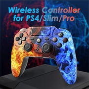 Wireless Controller Compatible with P4/P4 Slim/P4 Pro/Windows PC, Ice&Fire