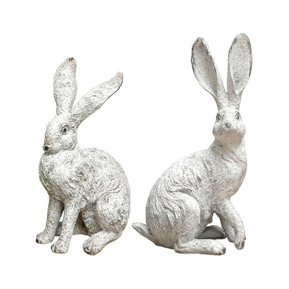 Kuntesetty 2 Pieces Yard Decorations Bunny Figurines Home Decor Crafts Birthday Gift Garden