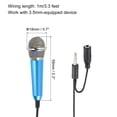 thumbnail image 2 of Mini Microphone Portable, Microphone Vocal Bleu pour Chanter avec Support et Couvercle, Lot de 1, 2 of 5