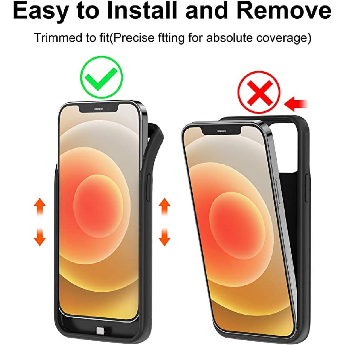 Owyfho Battery Charger Case Charging Cell Phone Case for Apple iPhone 13, Black