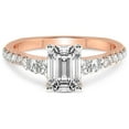 thumbnail image 4 of IGI Certified 4 Carat Emerald Shape Lab Grown Diamond Engagement Ring | 14K Rose Gold |Geneva Side Stone Diamond Ring | FG-VS Quality Friendly Diamonds, 4 of 6