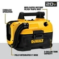 thumbnail image 4 of DEWALT 20V MAX Cordless Wet-Dry Vacuum, Portable Shop Vac, 2 Gallon Tank Capacity, Tool Only (DCV580H), 4 of 5