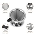 thumbnail image 3 of Filtro de café, gotero de malla de acero inoxidable reutilizable, filtro de café de cono de goteo sin papel con soporte, herramientas de cocina para cafetera manual, 1-3 tazas, 3 of 4