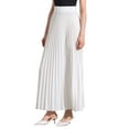 thumbnail image 4 of INSPIRE CHIC Women's Pleated Skirt Elastic High Waist Belted Flowy A-Line Maxi Skirt L White, 4 of 6