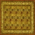 thumbnail image 1 of Ahgly Company Machine Washable Indoor Square Persian Yellow Traditional Area Rugs, 3' Square, 1 of 4