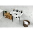 thumbnail image 2 of Kingston Brass VPB2215330ST Edwardian 31" Ceramic Console Sink with Brass Legs (8-Inch, 3-Hole), White/Matte Black, 2 of 7