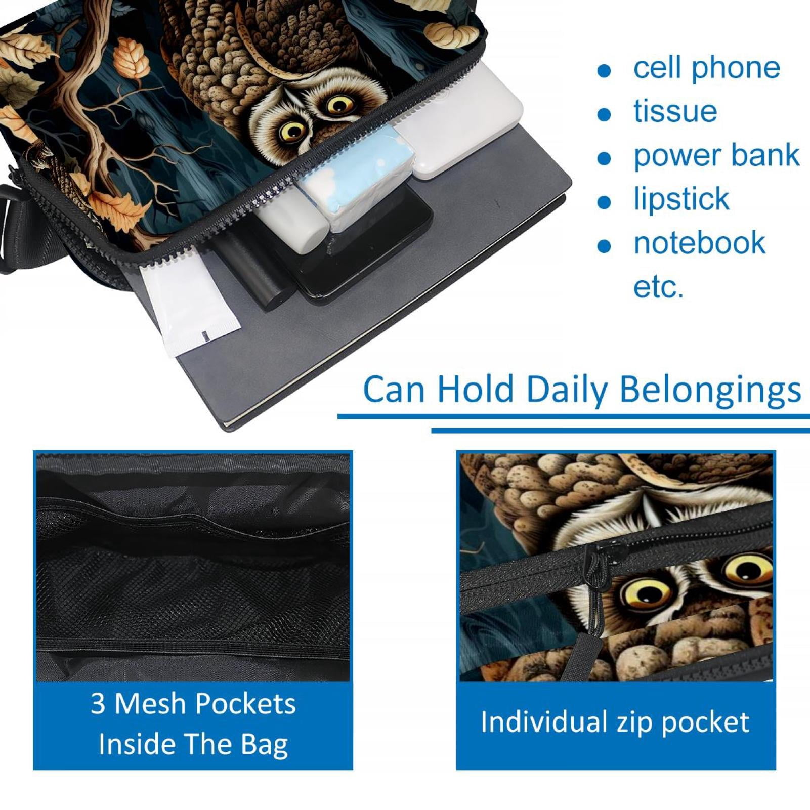 Owl Lightweight, Adjustable Waist Pack Crossbody Bag Running Belt with Extension Strap - Unisex