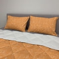 thumbnail image 2 of Orange and White Comforter & Sham Bedding Set, Hand Drawn Arrangement Outline Blooming Leaves on Orange Backdrop, 3 pcs Duvet Set Microfiber Filling Quilt, 5 Sizes, Orange and White, by Ambesonne, 2 of 4