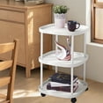 thumbnail image 3 of YOTQUSKI 3 Tier Table with Wheels, Accent Table, End Tables, Side Tables for Living Room, Plastic Waterproof Concise Rectangle End Table for Living Room, Bedroom, Patio, 3 of 5